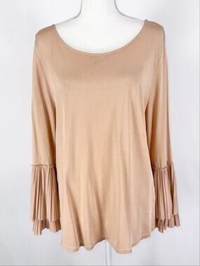 Banana Republic Pleated Flare Sleeve Top Women's Large Dusty Pink